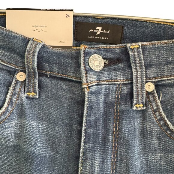 7 For All Mankind Super Skinny High Waist Ankle Jeans Size 24 NWT 26" inseam - Picture 6 of 7